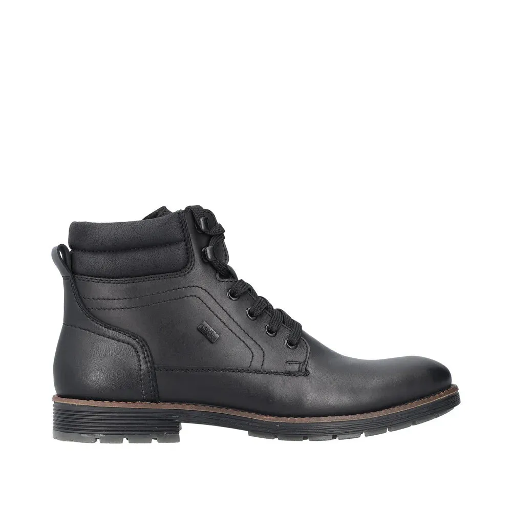 Rieker Schuhe F4544-00 Schwarz mit Schnürung/Seitlichem Reißverschluss RTex