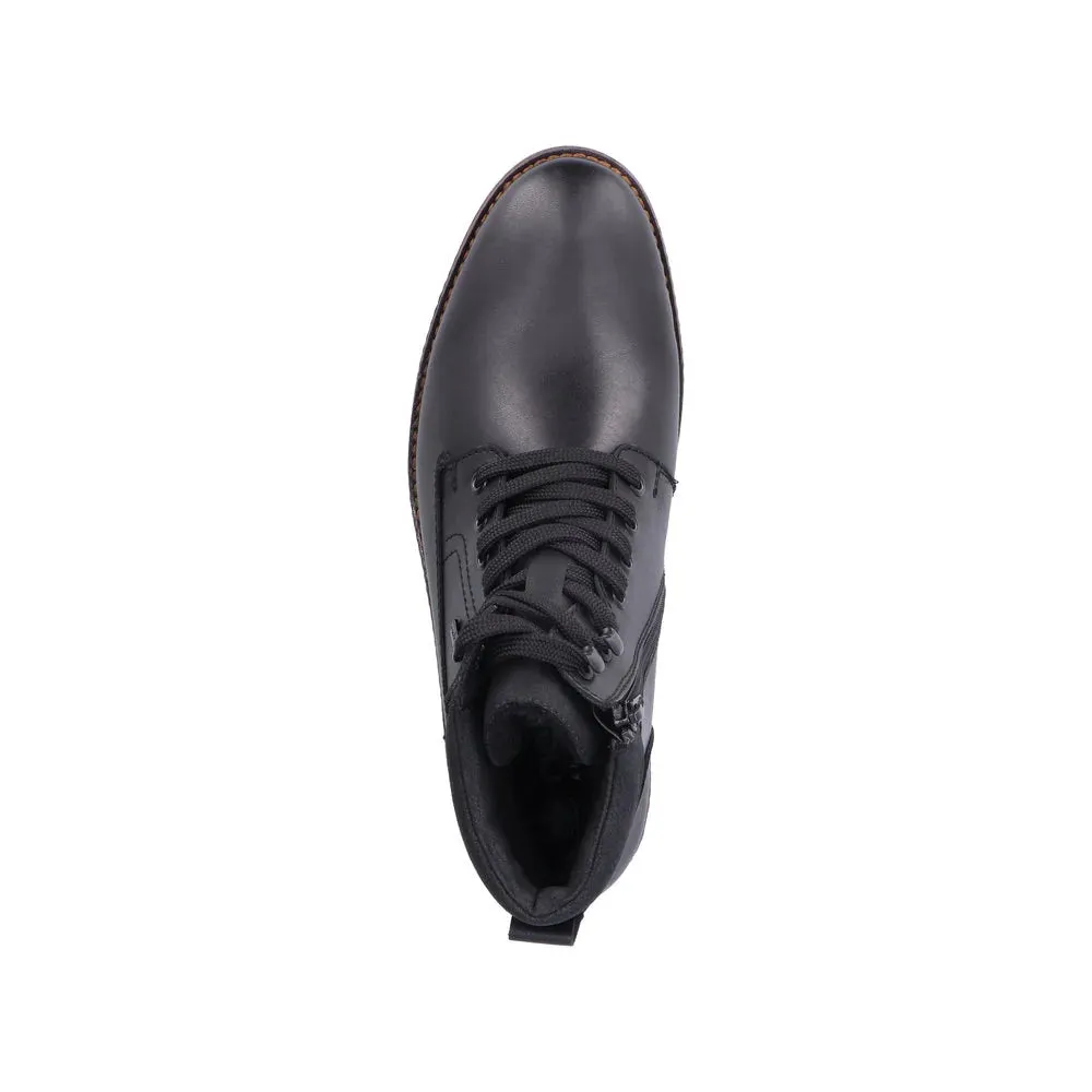Rieker Schuhe F4544-00 Schwarz mit Schnürung/Seitlichem Reißverschluss RTex