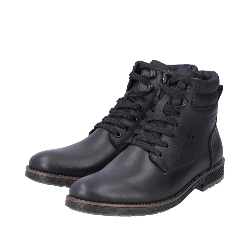 Rieker Schuhe F4544-00 Schwarz mit Schnürung/Seitlichem Reißverschluss RTex