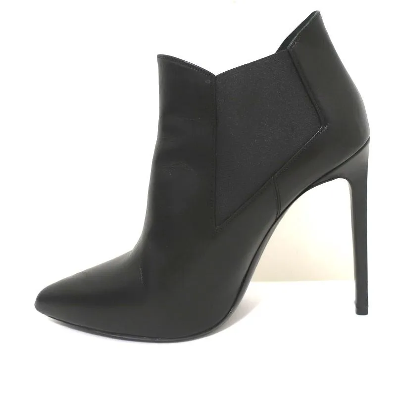 Saint Laurent Paris Chelsea Stiefel Schwarzes Leder Größe 40.5 Spitze Knöchelstiefel