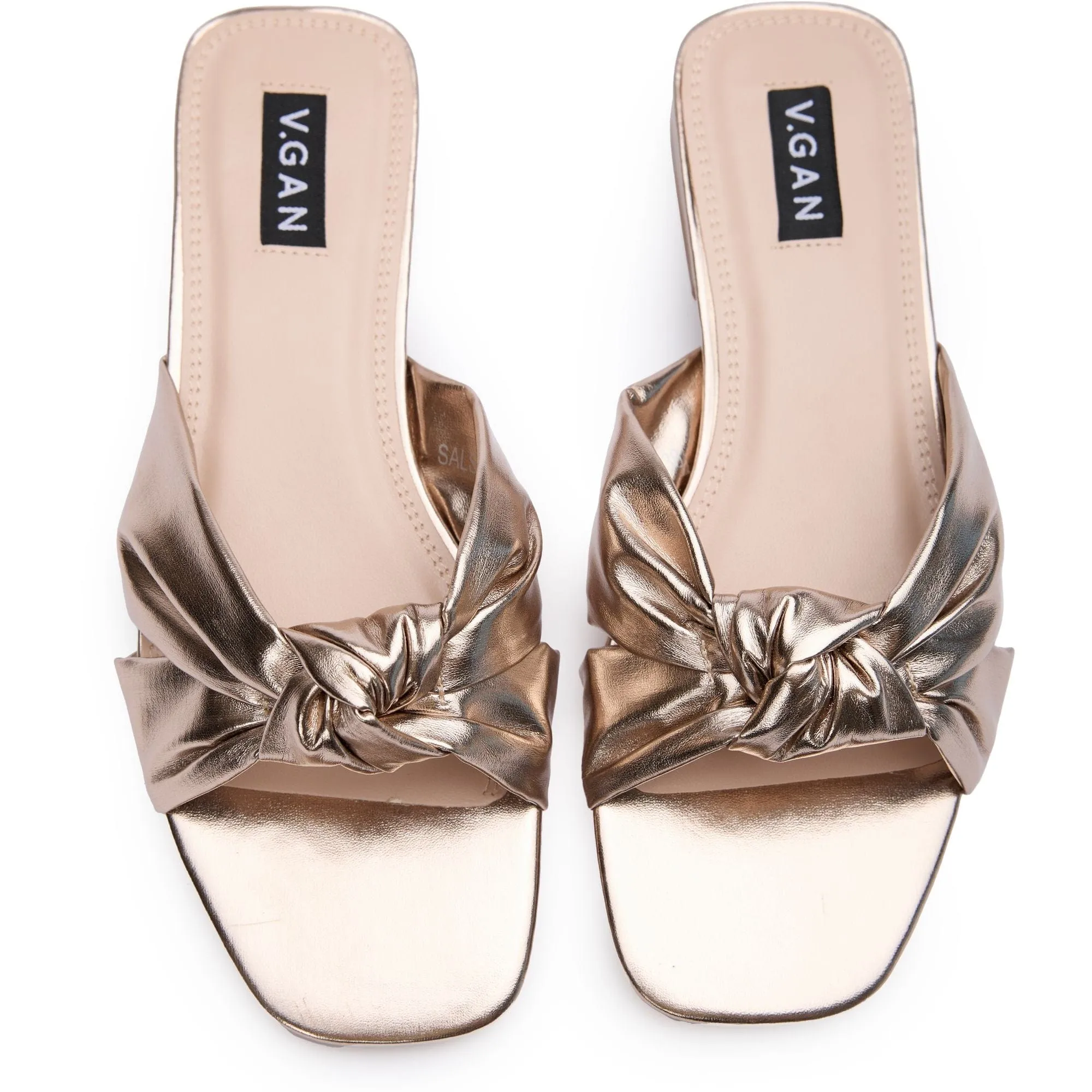 Salsify Damen Veganer Leder Knoten-Sandalen | Gold