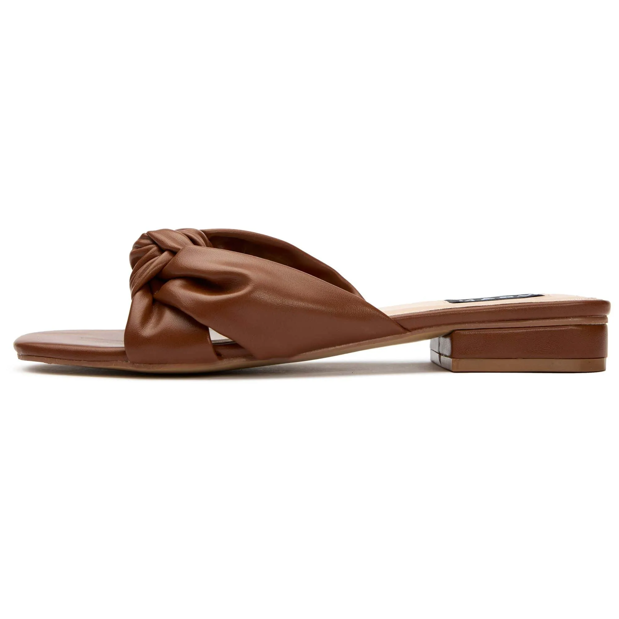 Salsify Damen Vegan Leder Knoten Riemchensandalen | Hellbraun