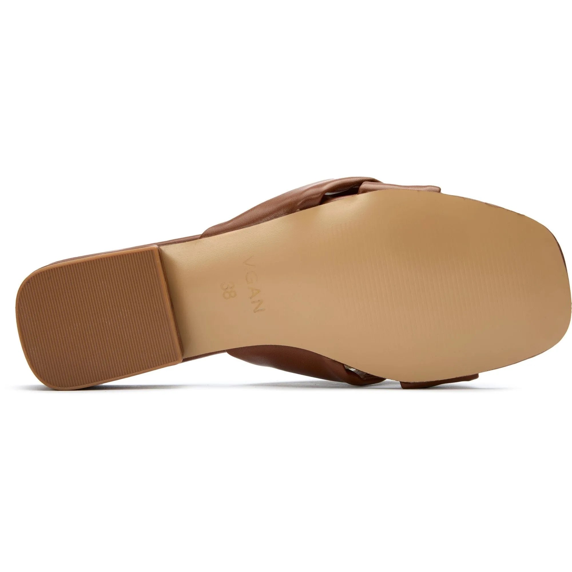 Salsify Damen Vegan Leder Knoten Riemchensandalen | Hellbraun