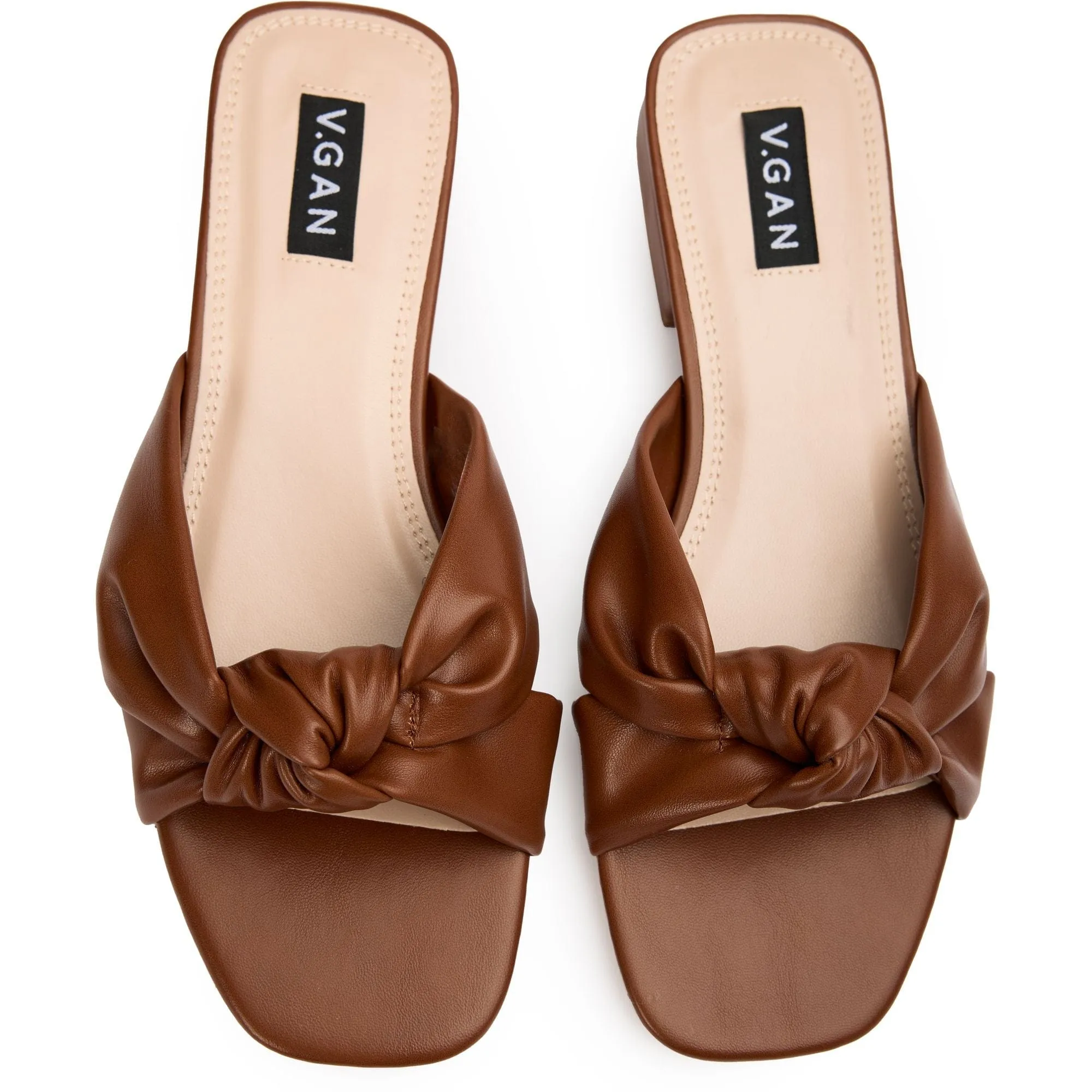 Salsify Damen Vegan Leder Knoten Riemchensandalen | Hellbraun
