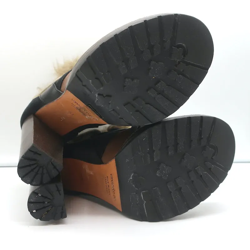 Vanessa Bruno Stiefel mit Kunstfellbesatz Braun Leder & Schwarz Wildleder Größe 41