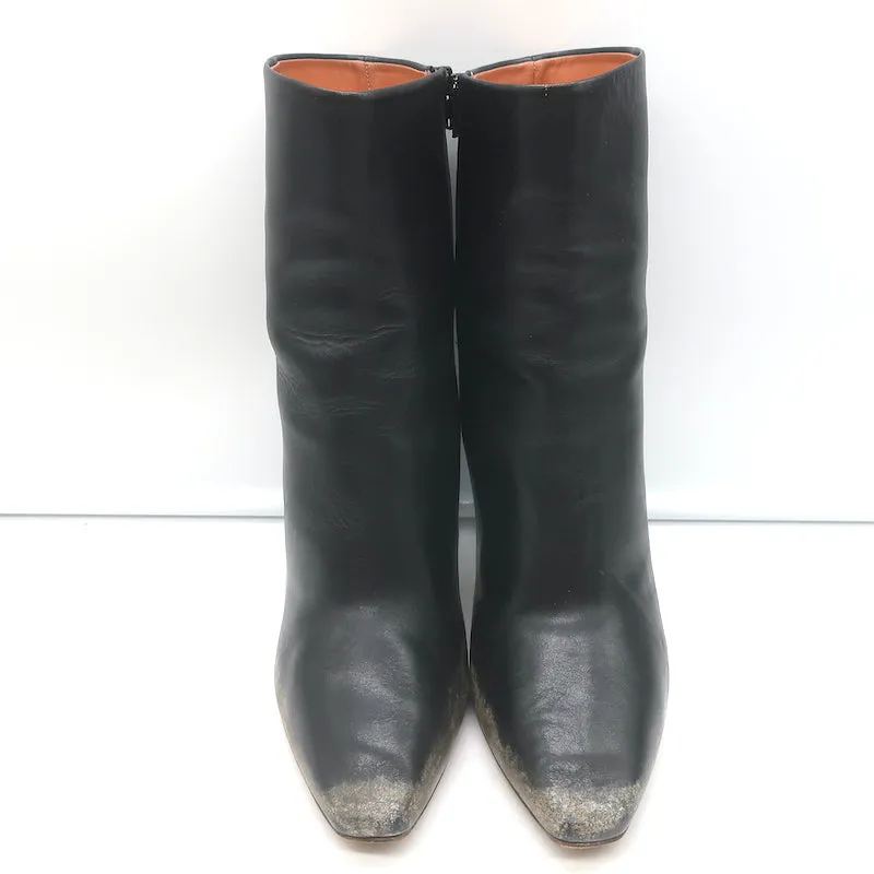 Vetements Gypsy Highlighter Absatz Stiefeletten Schwarz Vintage Leder Größe 41