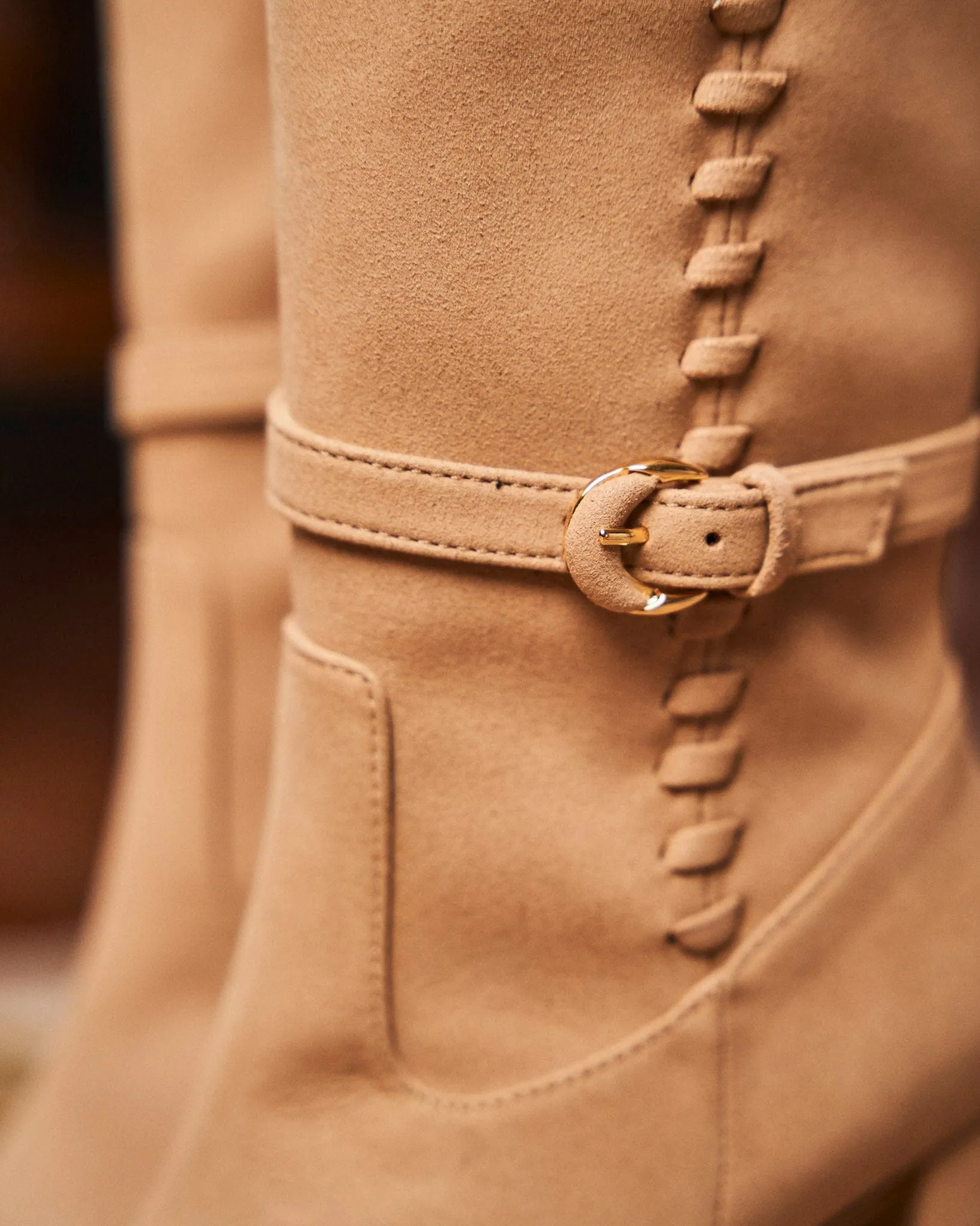 Westminster Vegane Wildleder-Kniestiefel | Latte