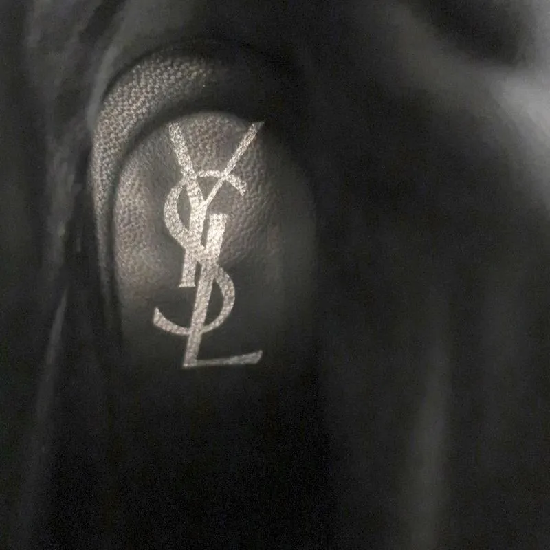 Yves Saint Laurent Tribtoo Stiefeletten Schwarz Wildleder & Bedrucktes Pferdehaar Größe 38.5